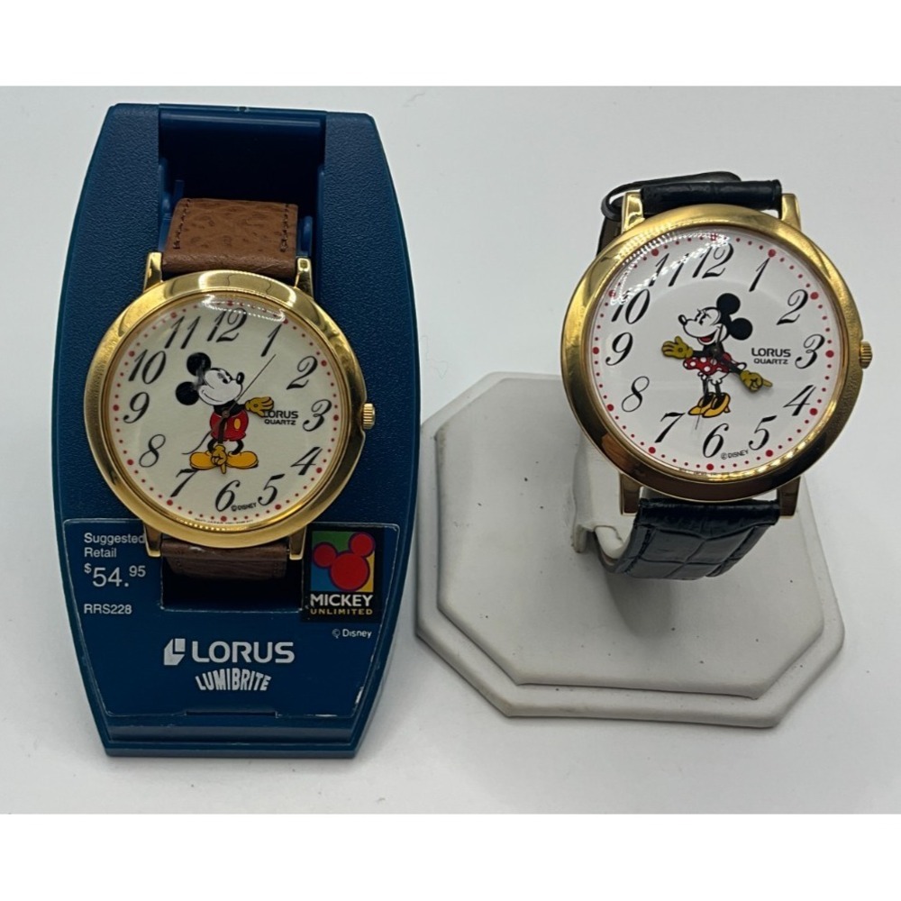 New Old Stock Lorus Mickey Mouse and minnie Mouse watch,‎ never worn, run good